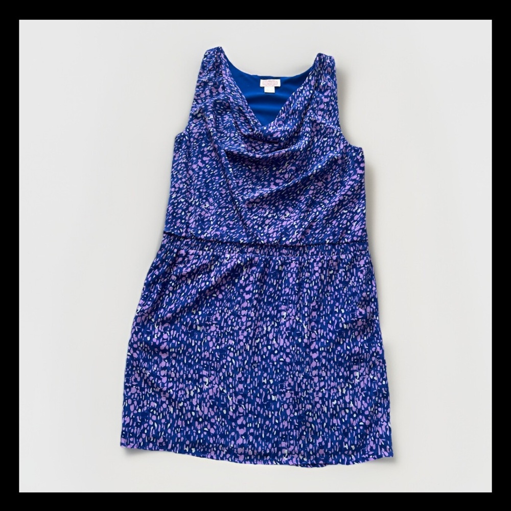 Primrose Womens Blue Silk Sleeveless Dress Sz L